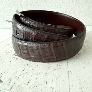 Rod Patrick Mens Western Belt Brown Genuine Caiman Leather 1.5" Wide Size 30